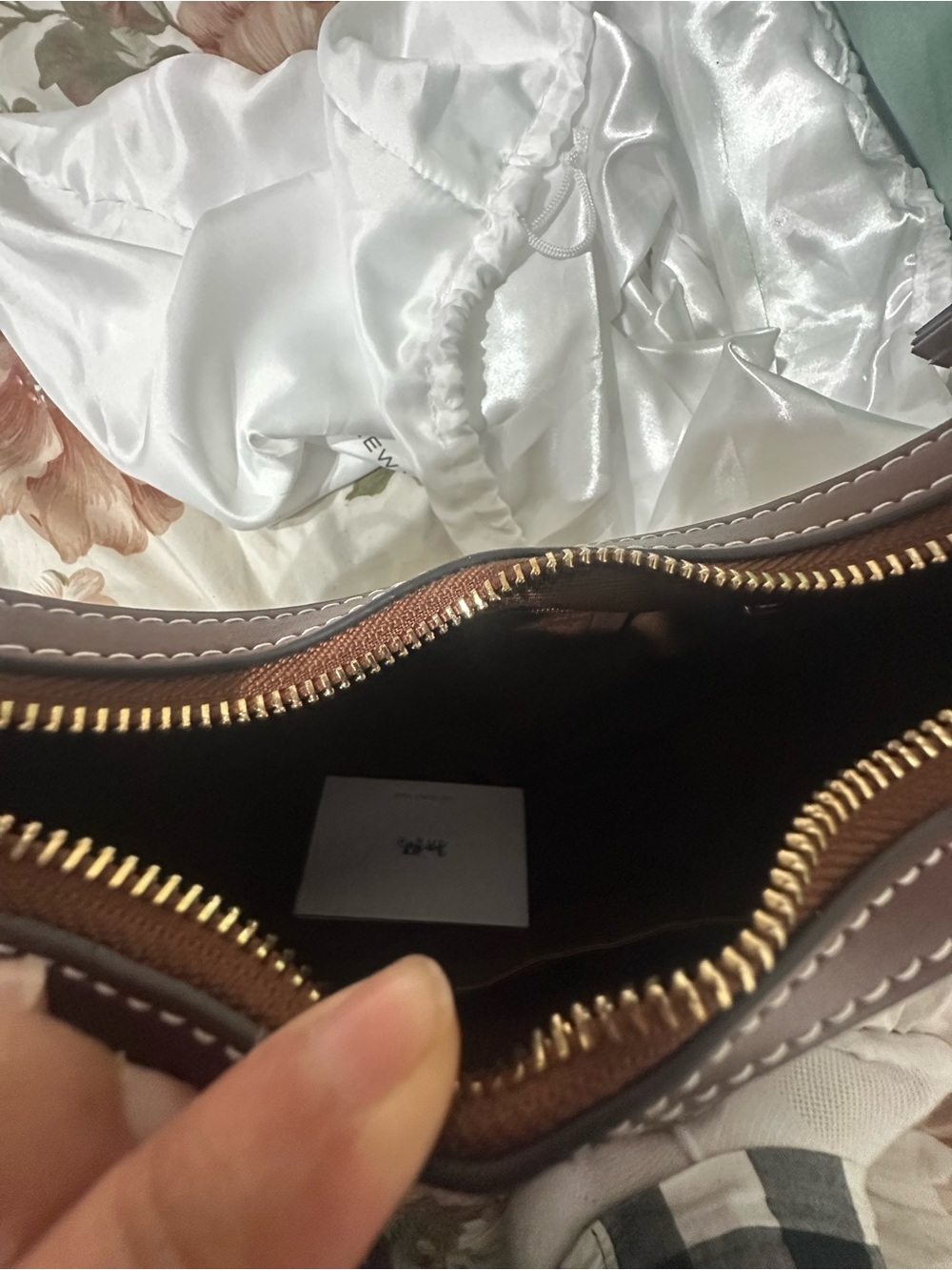 Coach Taupe Shoulder Bag with Brown Trim - Picture 7 of 8